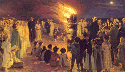 P. S. Krøyer Sankt Hans Bål på Skagen
